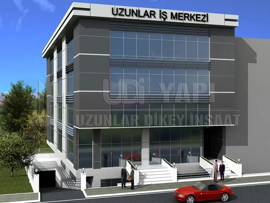 Ataşehir’deki Uzunlar İş Merkezi’nin cam cepheli ofis ve dükkân binası
