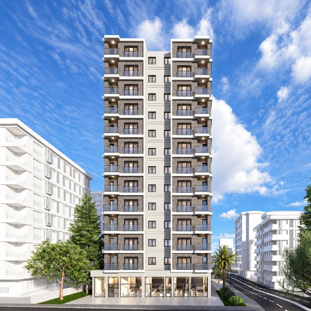 Hediye Apartmanı’nın çok katlı konut binasını gösteren mimari dış cephe görseli