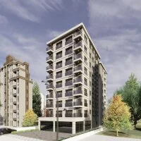 Mehmet Bey Apartmanı’nın iki cephesini ve çevresini gösteren mimari görünüm