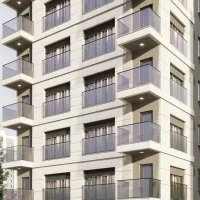 Mehmet Bey Apartmanı’nın balkon ve pencere düzenini gösteren cephe detayı