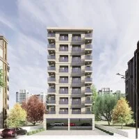 Mehmet Bey Apartmanı’nın ön cephesini ve bina girişini gösteren mimari görsel