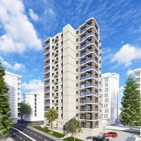 Hediye Apartmanı’nın köşeden görünümünü ve dış cephe tasarımını gösteren mimari görsel