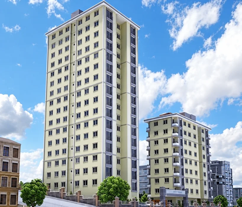 Asilpark Sitesi’nin Armağanevler’deki iki konut bloğunun dış cephe görünümü