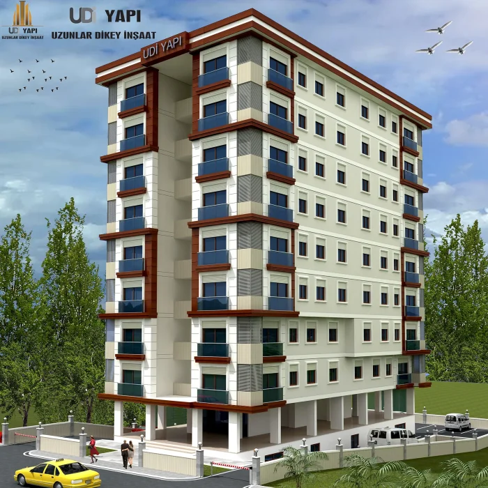 Kozyatağı’ndaki Kozzy Park konut binasının balkonlu dış cephe görünümü